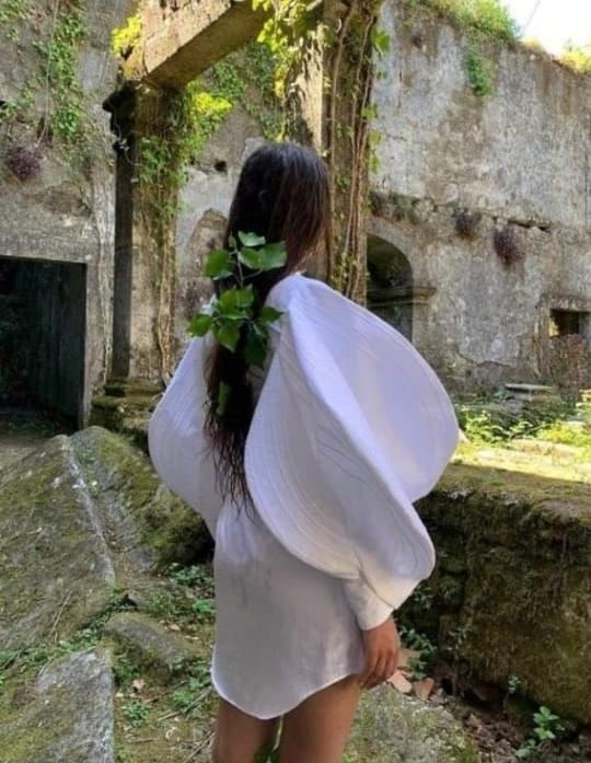 Editorial shot, draped white shirt