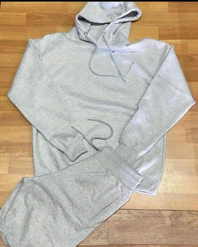Heather grey fleece tracksuit set
