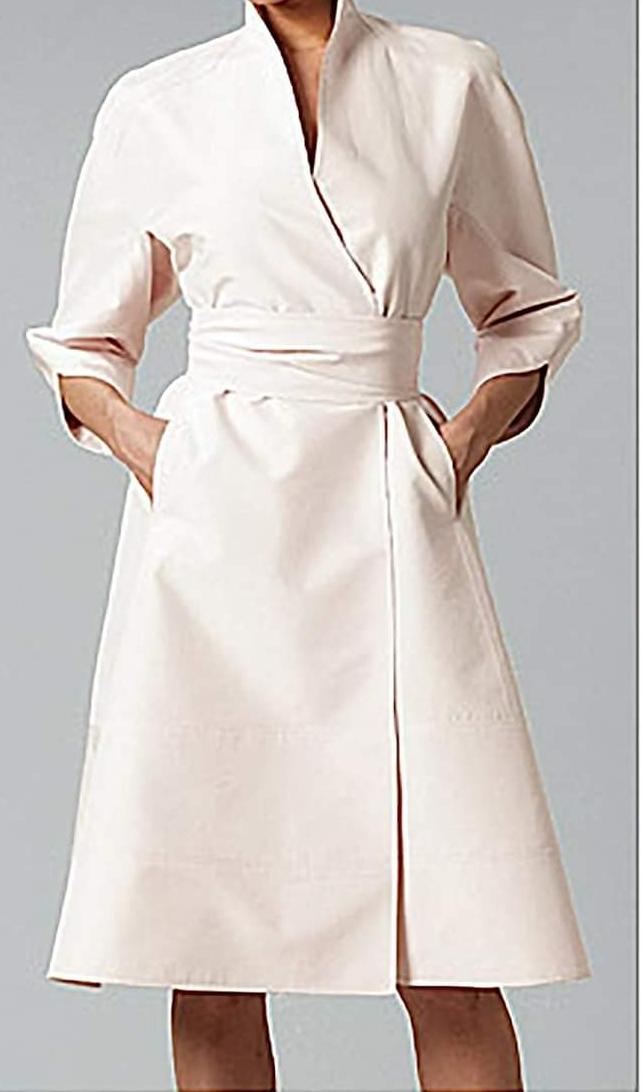 White cotton wrap dress with belt